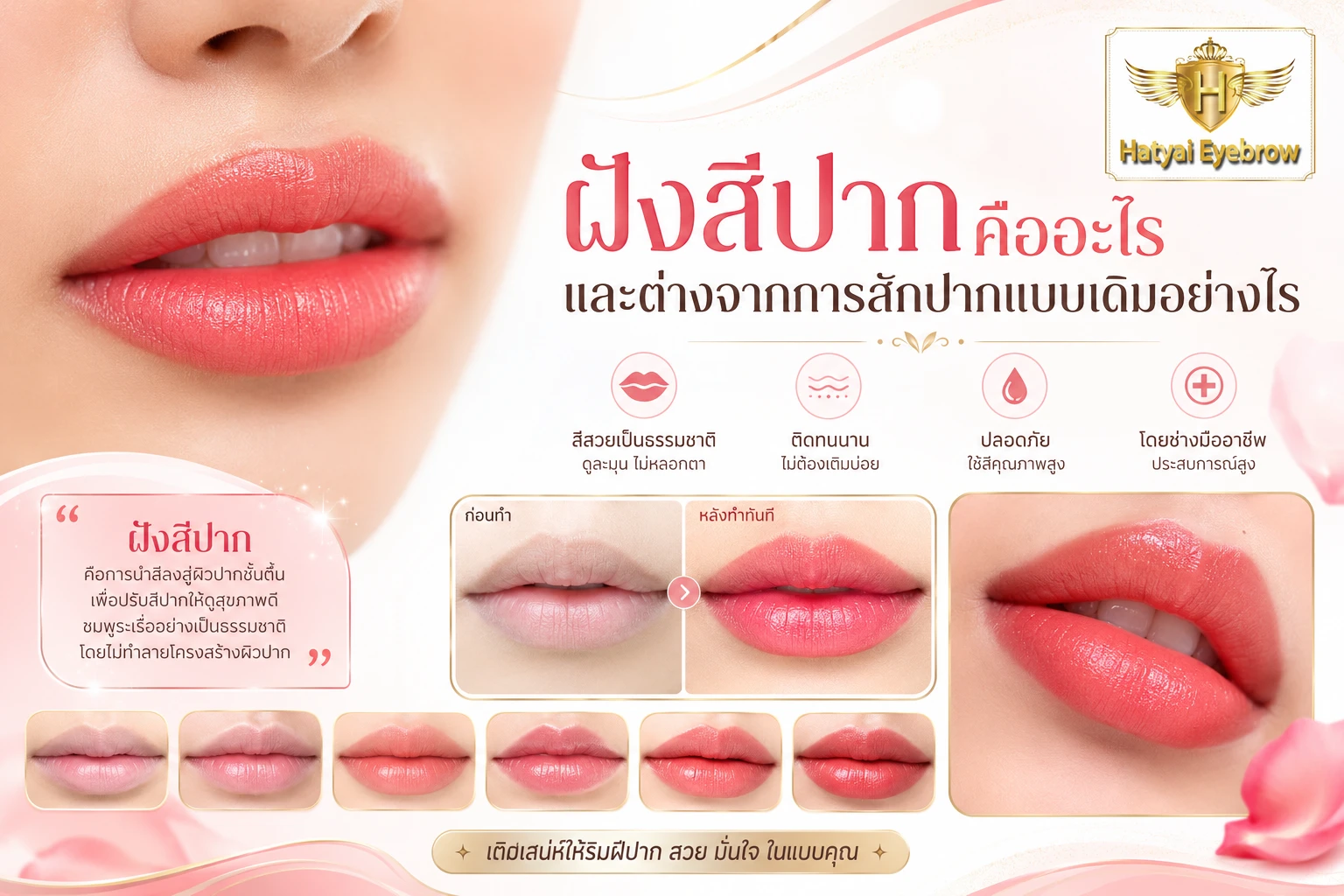 ฝังสีปากคืออะไร และต่างจากการสักปากแบบเดิมอย่างไร