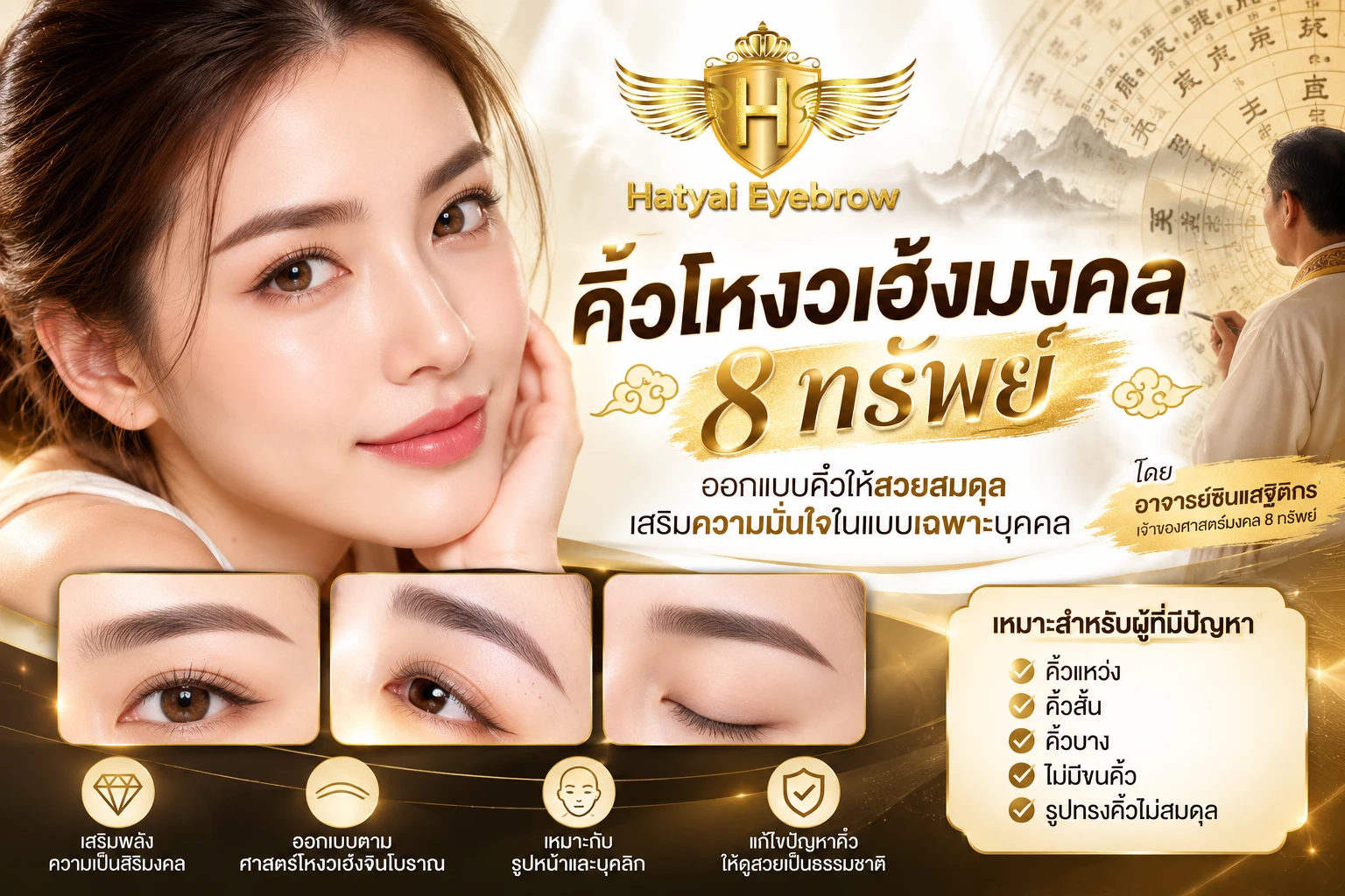 คิ้วโหงวเฮ้งมงคล 8 ทรัพย์ ออกแบบคิ้วให้สวยสมดุล เสริมความมั่นใจในแบบเฉพาะบุคคล